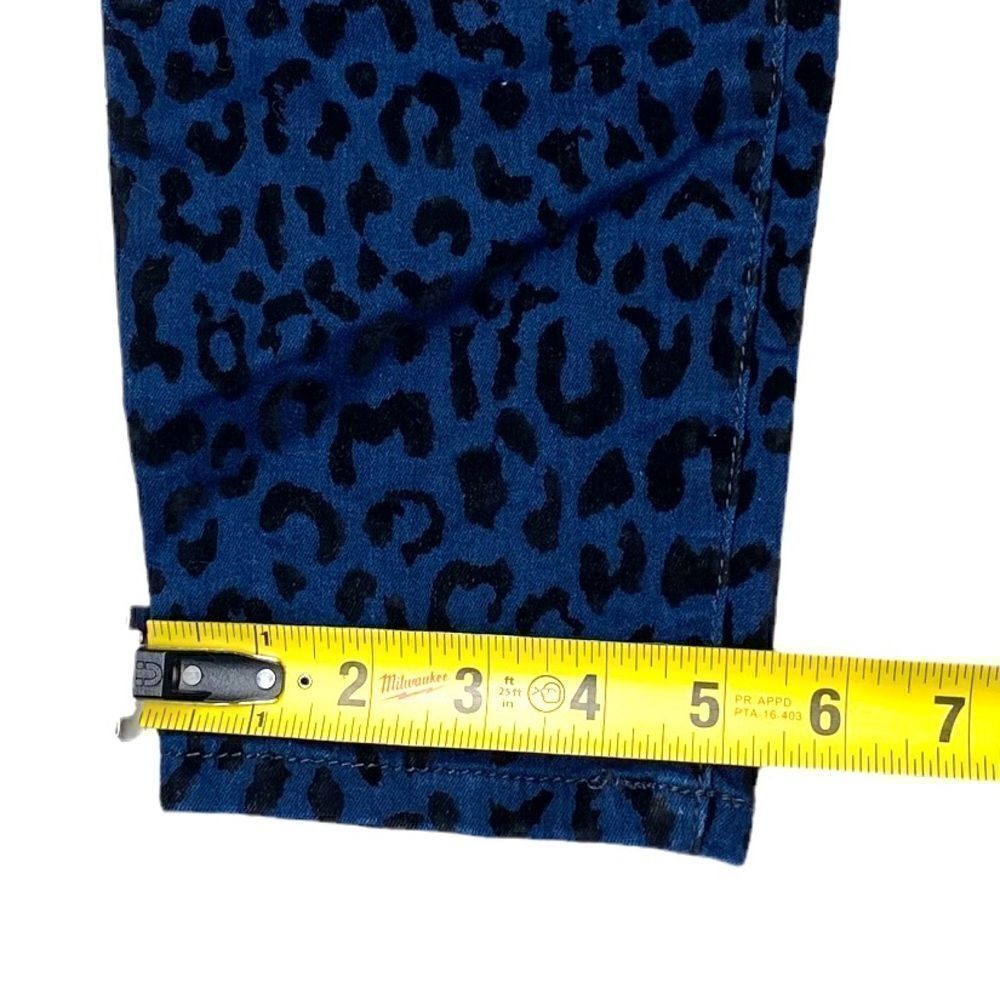 Free People Blue and Black Velvet Animal Print Slim Fit Pants Women’s Size 27 - Picture 9 of 9